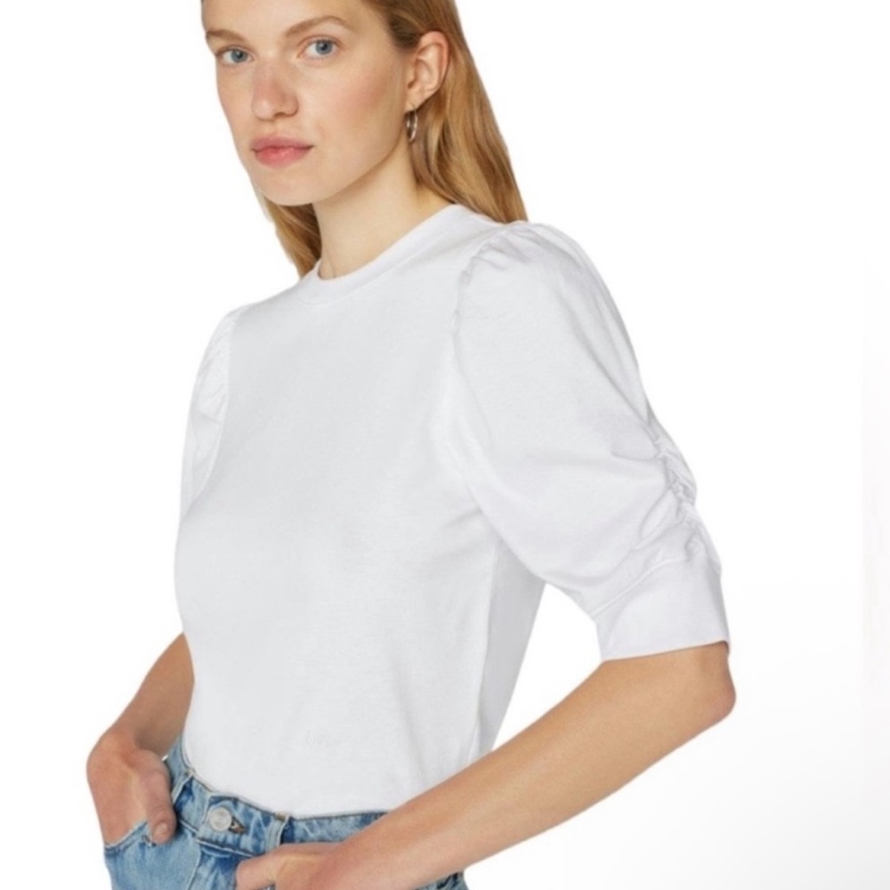 NWT Frame Frankie Tee Puff Sleeve White Medium